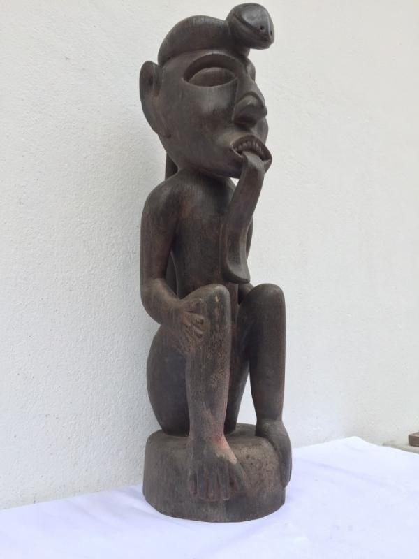 LARGE SICKNESS STATUE 680mm Melanau Dayak Figure Sculpture Hardwood Tribal Ethnic