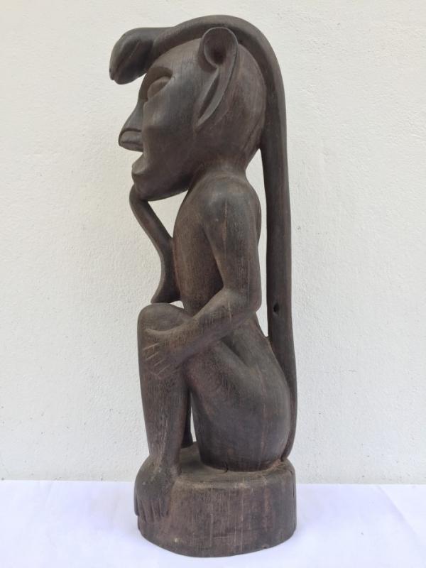LARGE SICKNESS STATUE 680mm Melanau Dayak Figure Sculpture Hardwood Tribal Ethnic