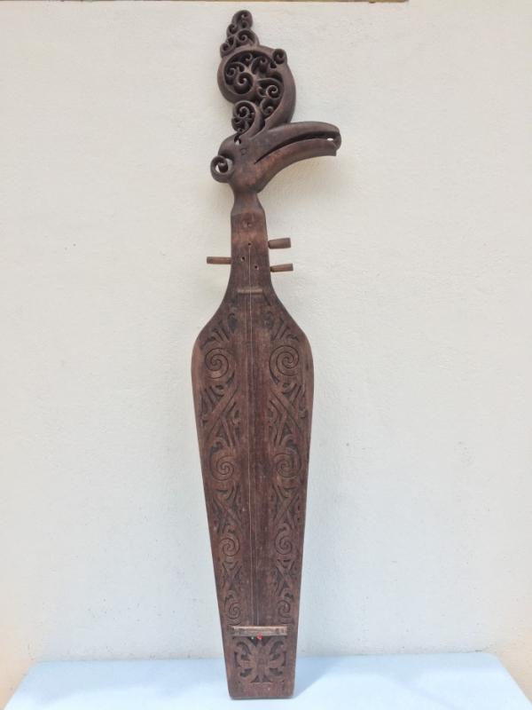 BORNEO SAPE XL 1240mm/48.8 TRIBAL GUITAR HORNBILL Musical Music Instrument Asia