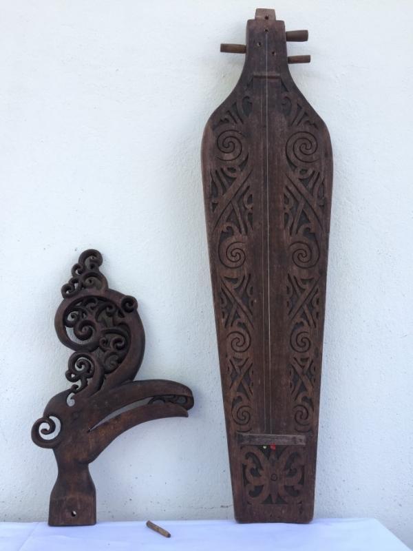 BORNEO SAPE XL 1240mm/48.8 TRIBAL GUITAR HORNBILL Musical Music Instrument Asia