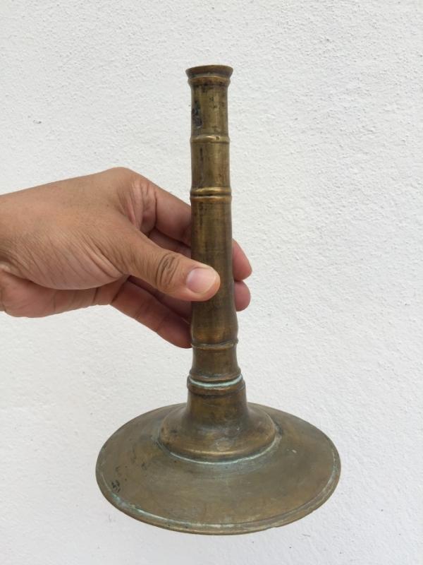 ANTIQUE BRASS / BRONZE CANDLE HOLDER no Candlebra Stand Old School Candle Stand