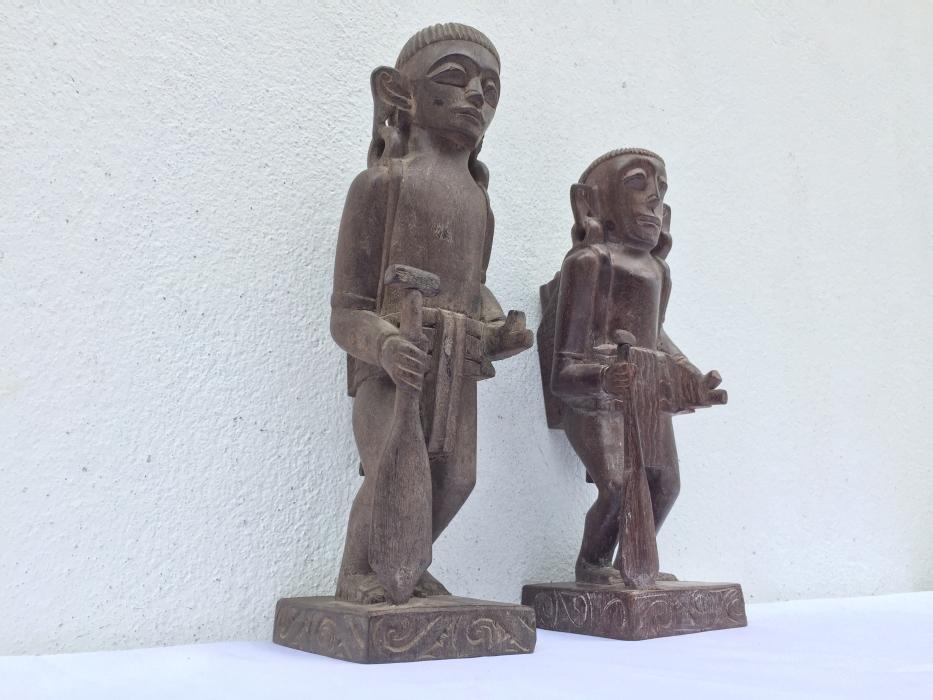 DAYAK ANCESTRAL WARRIOR Authentic Pieces Statue Sculpture Image Figure Tusau