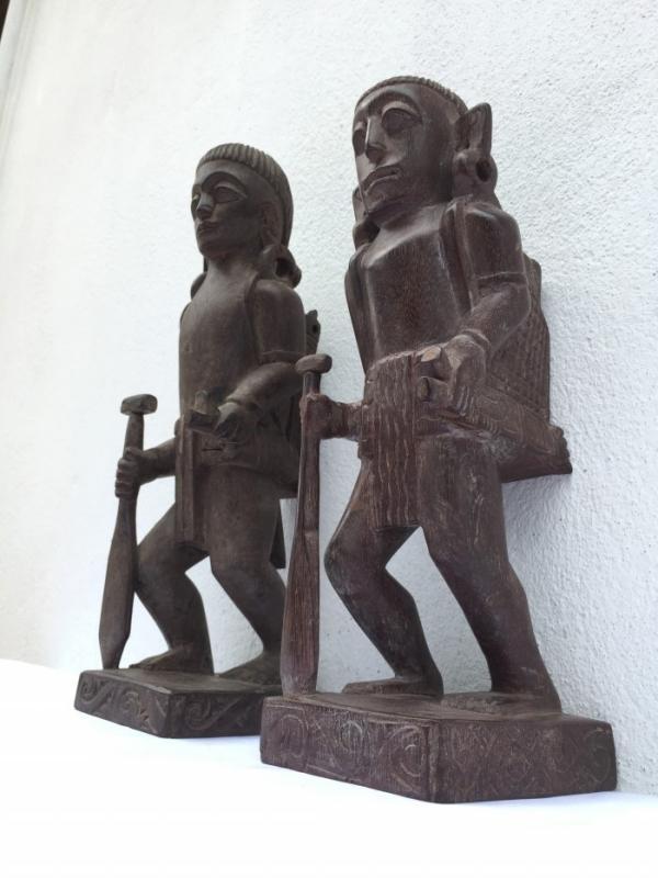 DAYAK ANCESTRAL WARRIOR Authentic Pieces Statue Sculpture Image Figure Tusau