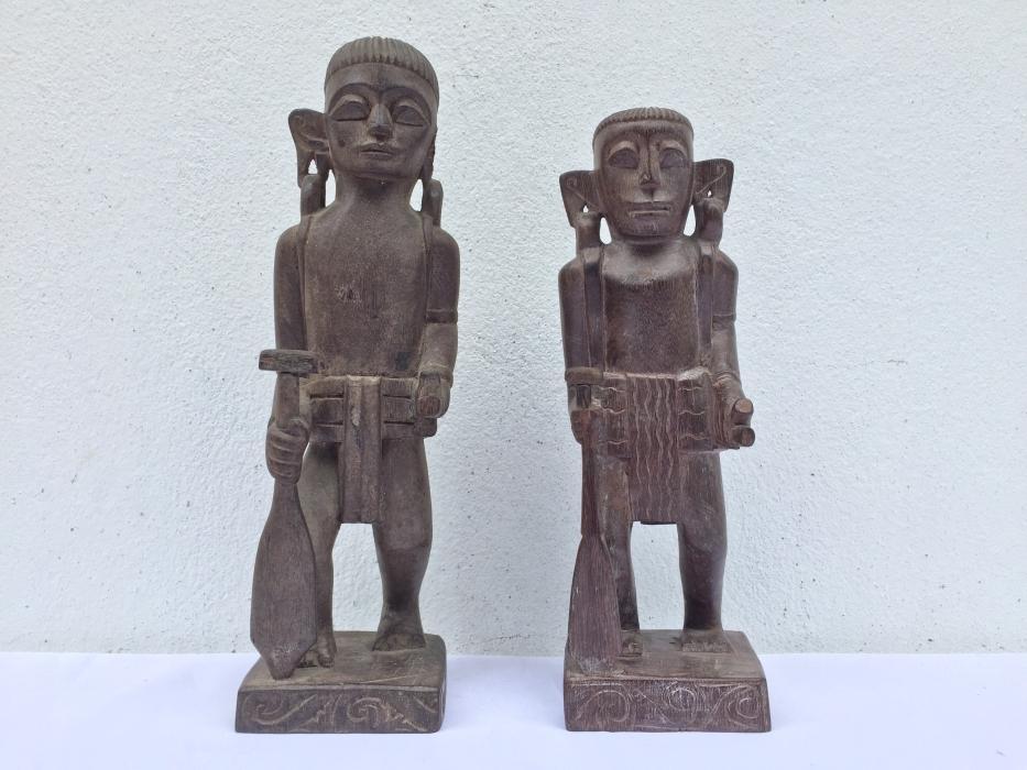 DAYAK ANCESTRAL WARRIOR Authentic Pieces Statue Sculpture Image Figure Tusau