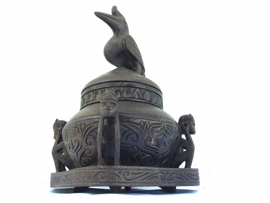 AUTHENTIC ANTIQUE 5.7 lb Shaman Medicine Box Container Statue Sculpture