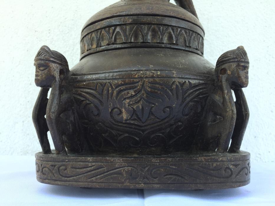 AUTHENTIC ANTIQUE 5.7 lb Shaman Medicine Box Container Statue Sculpture