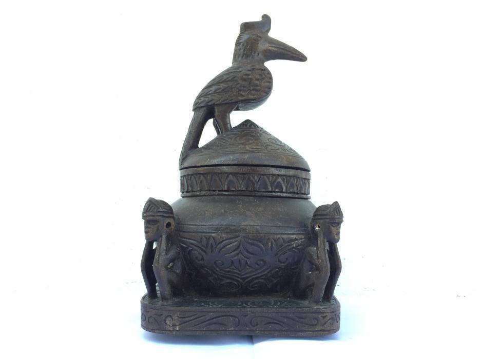 AUTHENTIC ANTIQUE 5.7 lb Shaman Medicine Box Container Statue Sculpture