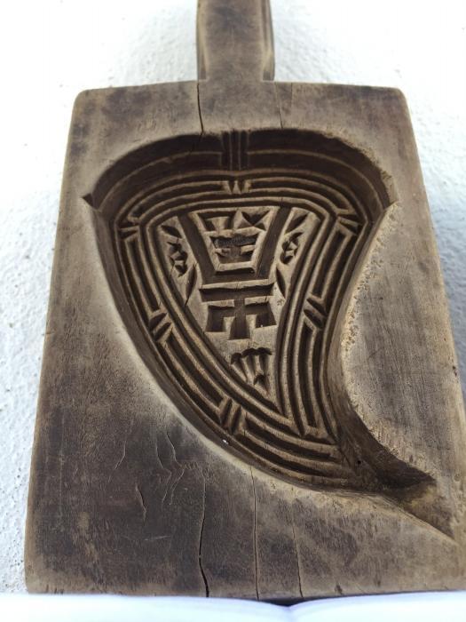 #2 CHINESE CAKE MOLD ANTIQUE Biscuit Maker South Asia Food CAST FRAME STAMP CHOP