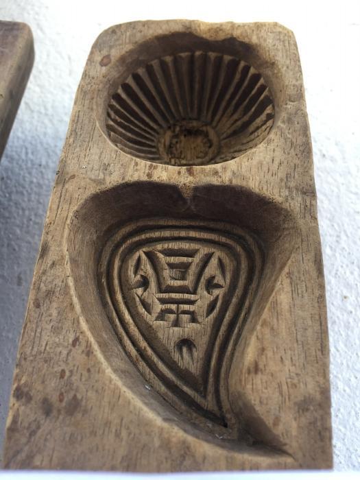 #2 CHINESE CAKE MOLD ANTIQUE Biscuit Maker South Asia Food CAST FRAME STAMP CHOP