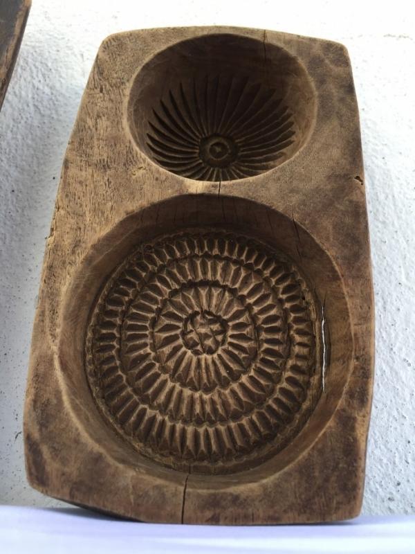 #3 CHINESE CAKE MOLD ANTIQUE Biscuit Maker South Asia Food CAST FRAME STAMP CHOP