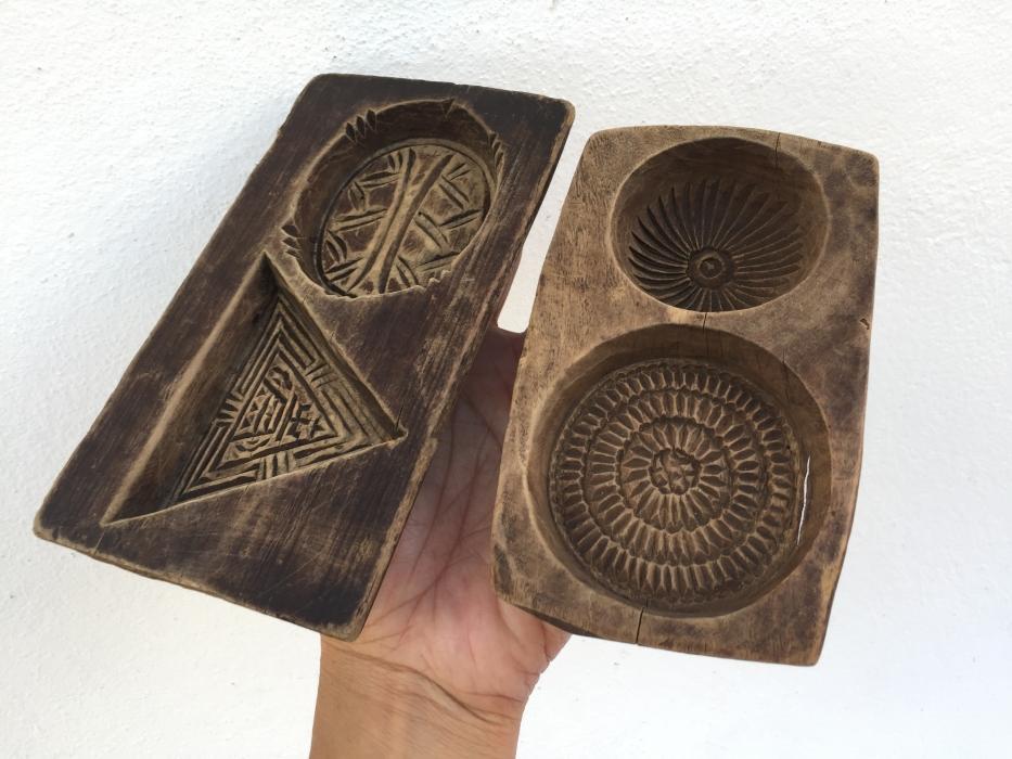 #3 CHINESE CAKE MOLD ANTIQUE Biscuit Maker South Asia Food CAST FRAME STAMP CHOP