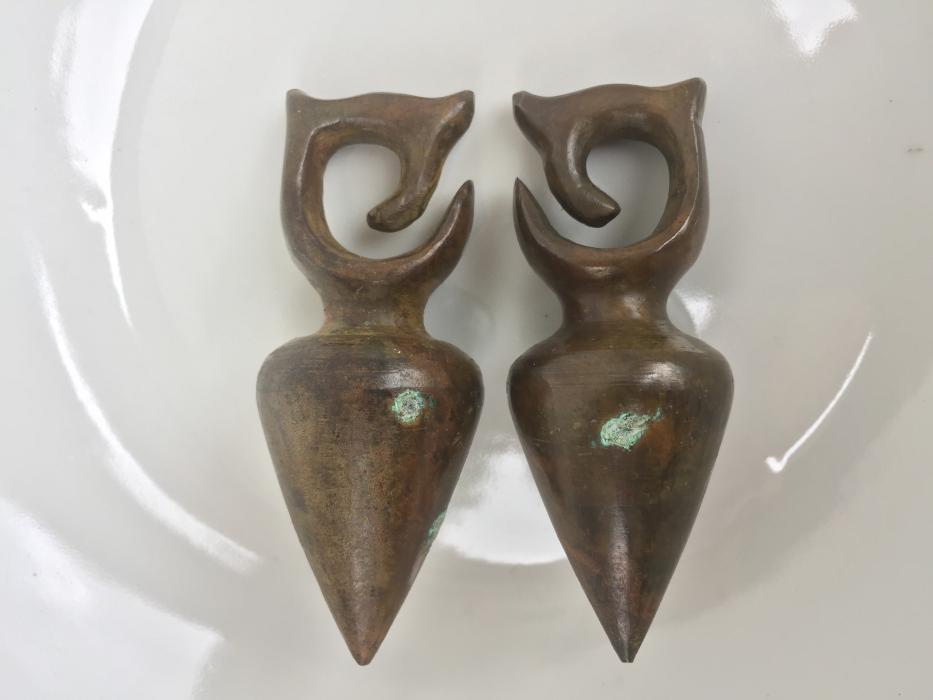 BODY PIERCING & TATTOO 380g HEAVY ANTIQUE EARRING Native Art Jewel Brass Jewelry