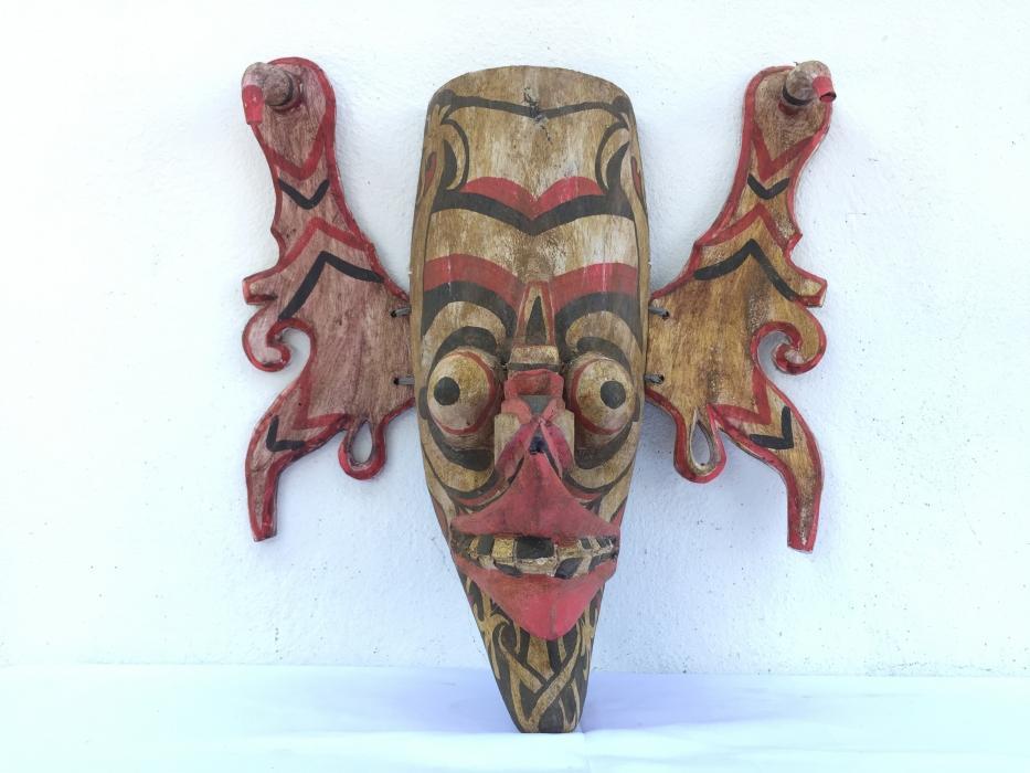 XXXL TOPENG HUDOG DAYAK MASK Borneo Facial Face Image Home Bar Sculpture Statue