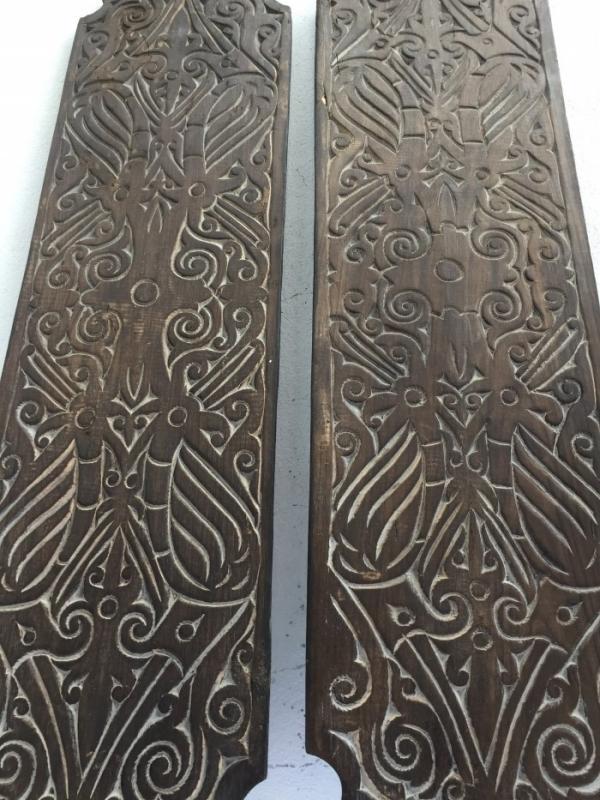 TWO TRIBAL (Height: 310mm) SHIELD Native Head hunter Tribe Dayak Borneo ARMOR ART