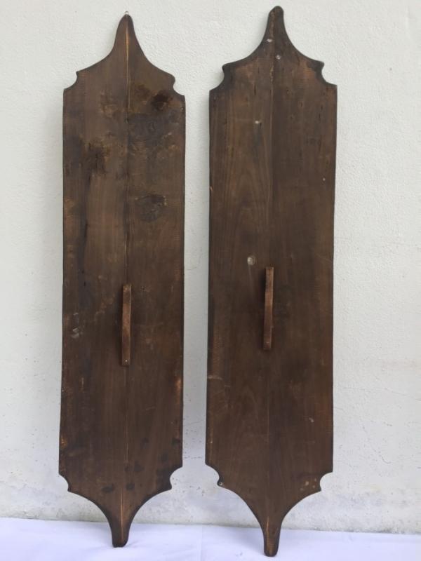 TWO TRIBAL (Height: 310mm) SHIELD Native Head hunter Tribe Dayak Borneo ARMOR ART