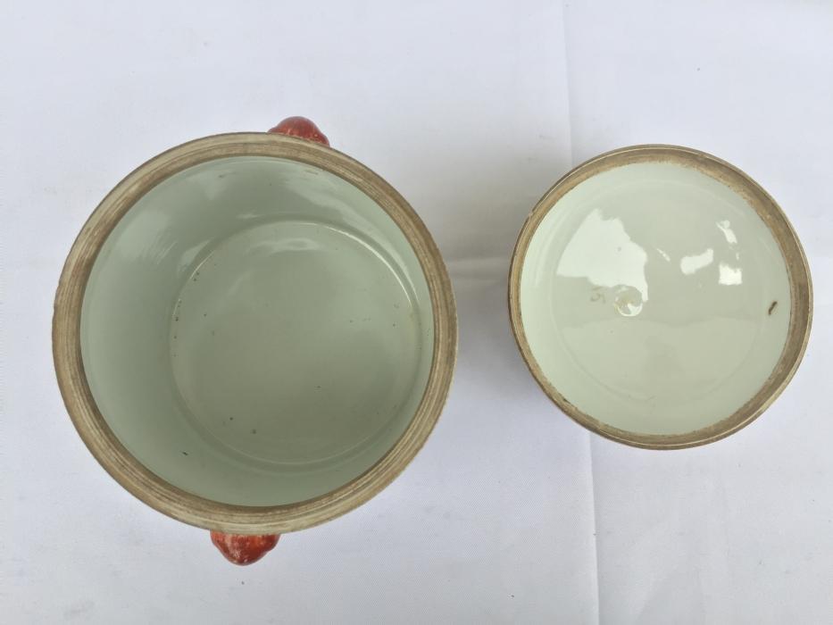 GINSENG SOUP COVERED BOWL Peonies & Phoenix Porcelain Box Nyonya Baba Kitchen