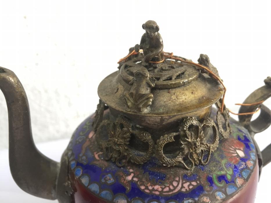 ONE PAIR Chinese Teapot Gem Jade Feng Shui Dragon Tea Jar Kitchen Ware