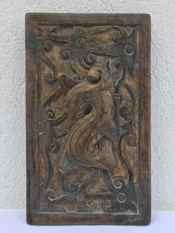 Large 205mm TATTOO INK BLOCK Art Body Piercing Tribal Tribe Statue Figure Dayak Borneo #3