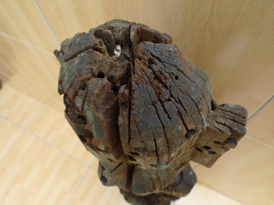 200-300 YEARS ERODED STATUE Bahau Dayak Weathered Primitive Ironwood Figure