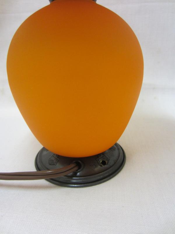 BELLOVA bohemian czech ORANGE Art Glass BOUDOIR LAMP McFaddin ART DECO