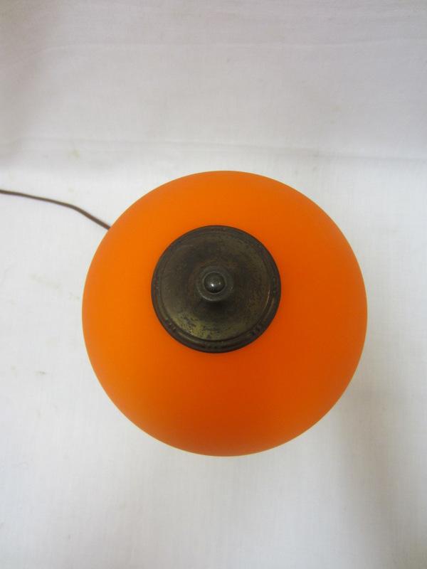 BELLOVA bohemian czech ORANGE Art Glass BOUDOIR LAMP McFaddin ART DECO