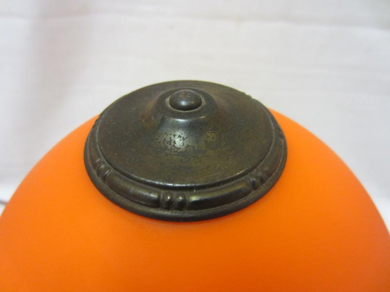 BELLOVA bohemian czech ORANGE Art Glass BOUDOIR LAMP McFaddin ART DECO