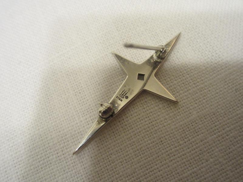 JAMES AVERY STERLING Silver SHINING STAR CROSS Pin BROOCH retired