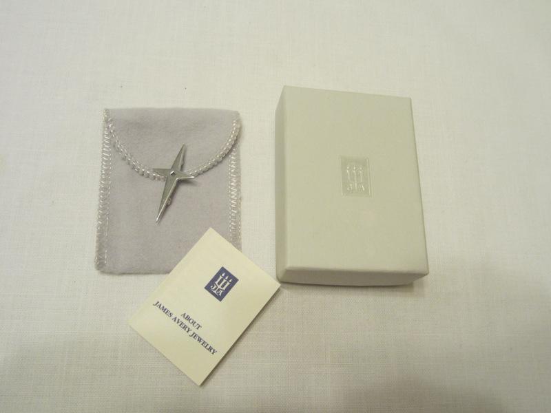 JAMES AVERY STERLING Silver SHINING STAR CROSS Pin BROOCH retired