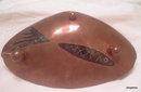 vintage mexican LOS CASTILLO Copper Brass Sterling FISH BOWL Tray TAXCO, signed