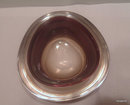 vintage KOSTA - VICKE LINDSTRAND - cased amber & clear ART GLASS BOWL signed LS 678