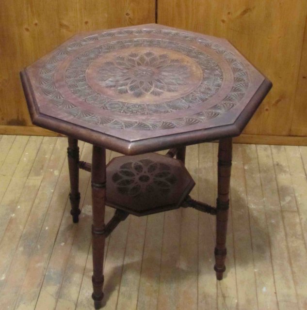 Carved Oak Parlor Table