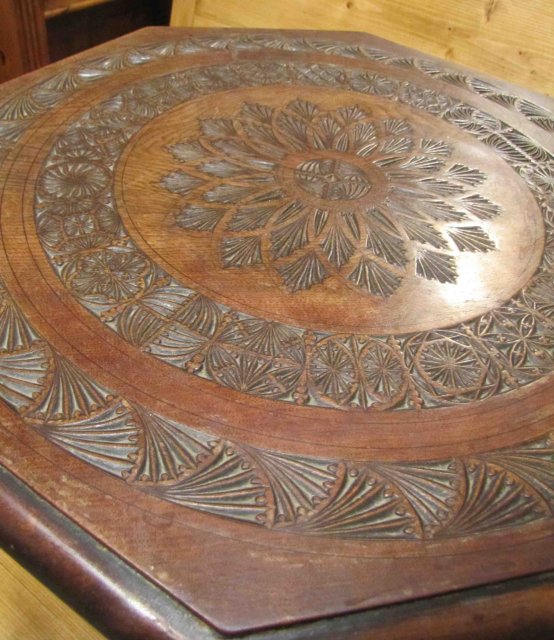 Carved Oak Parlor Table