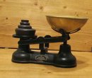 Balance Scale with Brass Pan and Weights