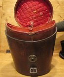 Beaver Top Hat & Leather Hat Box
