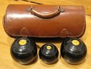 Lawn Bowling Set - 3 Balls with Leather Case