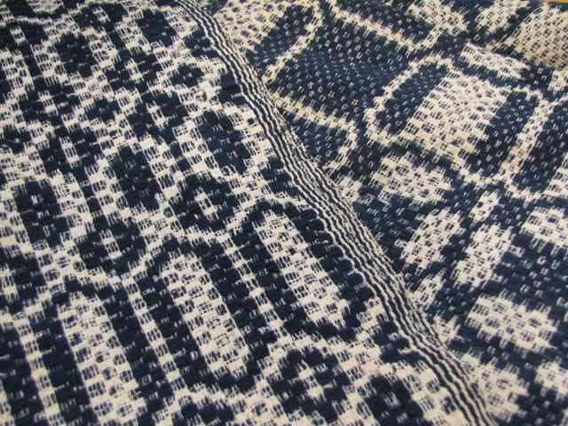 Homespun Bed Cover - Blue & White