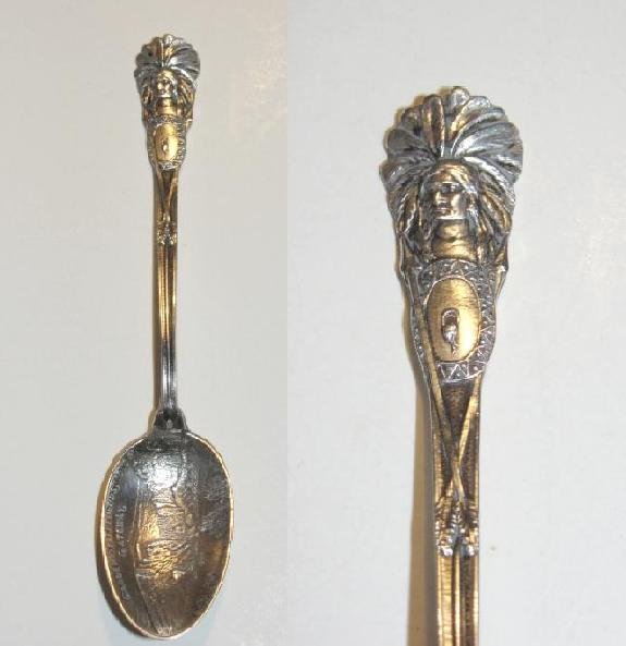 Sterling Demitasse Indian Chief Souvenir Spoon