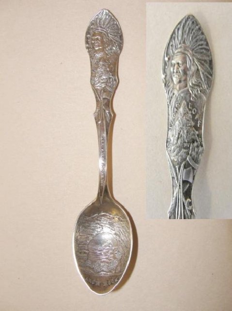 Sterling Demitasse Indian Chief Souvenir Spoon