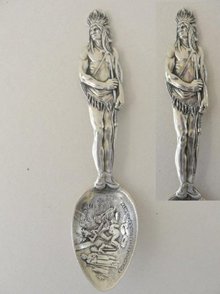 Sterling Demitasse Indian Chief Souvenir Spoon
