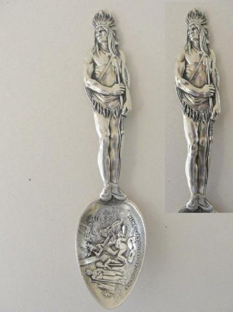 Sterling Demitasse Indian Chief Souvenir Spoon