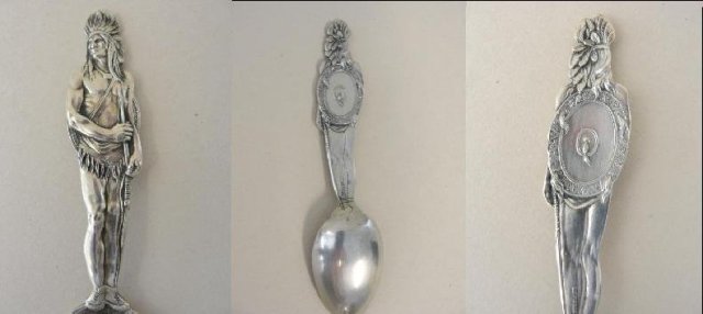 Sterling Demitasse Indian Chief Souvenir Spoon