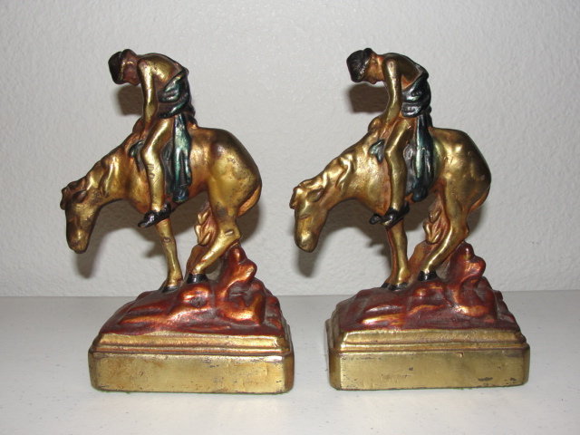 Armor Bronze Bookends, End of The Trail