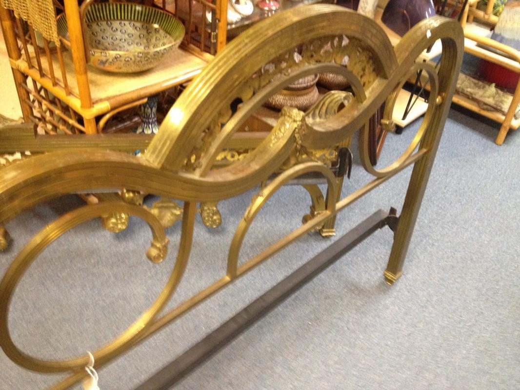 19th Century Ornate Antique Brass Bed