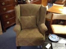 Vintage Upholstered Wingback Fireside Club Lounge Chairs