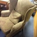 Vintage Upholstered Wingback Fireside Club Lounge Chairs