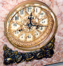 French Art Deco Marble Clock w/Tazzas