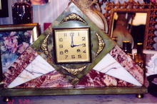 French Marble Art Deco Clock