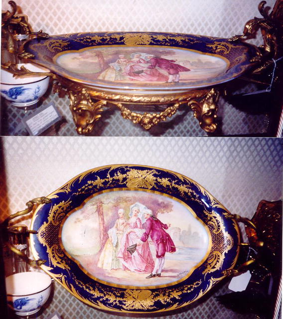 French Sevres Platter on Bronze