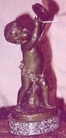 Bronze statue of Cherub w/tamborine
