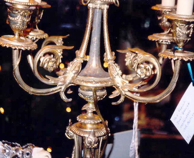 French Dore' Bronze Candlabras--pair